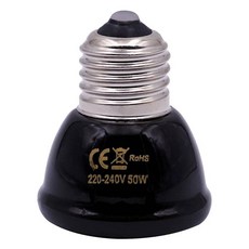 발열전구 온열 열등 1개 반려동물 난방 램프 블랙 적외선 세라믹 이미 터 열 전구 Brooder 파충류 25W 50W 75W 100W 150W 200W, S 50W