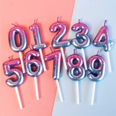 數字蠟燭組, 10入, 紫藍