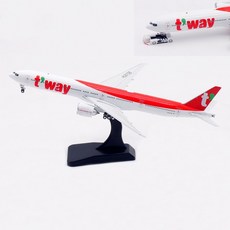 Aviation 티웨이항공 B777-300ER HL8706 비행기 모형 다이캐스트 1:400, 비행기모형+항공기견인차(토잉카)