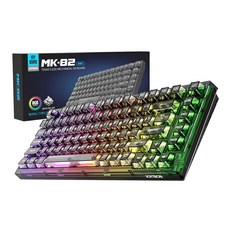 JOYTRON 透明LED遊戲機械式有線鍵盤, 黑色, MK82