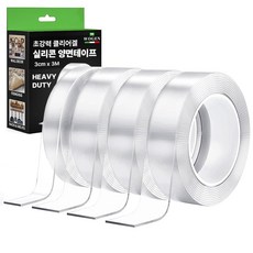 와겐 자국없는 초강력 실리콘 양면테이프 3m, 4개입