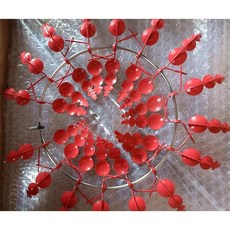 【貝殼風車】E20 E24 鐵藝 鏤空 裝飾 景觀 風車 鐵製風車, 紅色，E21, 1個