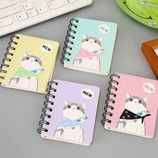 기억을 담는 귀여운 미니 수첩 4종세트 스프링 노트 다이어리 일기장 won+2221bl, 인모티콘 4p