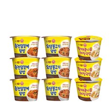 선물)오뚜기컵밥 닭갈비덮밥3입+오삼불고기3입+콩나물해장국밥3입, 오뚜기컵밥닭갈비덮밥3입+오삼불고기3입+콩나물해장국밥3입, 9개