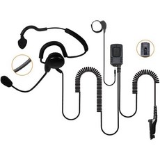 PRYME® SPM-1400-M8 Patriot™ 경량 헤드셋 (이어폰 노이즈 캔슬링 마이크 유선 PTT 버튼 포함) - 호환 기종: Motorola TLK100 SL3, Fits: MotoTRBO XPR6300/6500/65