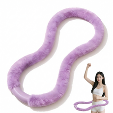 2026 JOMO 6세대 소프트 인조 토끼털 가중 훌라후프 2kg 여성용 복부운동 다이어트 뱃살 허리운동 홈트, 1개, Purple, 2000g