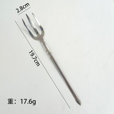 kp304不銹鋼勺叉創意海王叉子餐勺子沙拉叉西餐具主餐叉意麵叉, 1個, 410材質海王叉銀色, 410材質海王叉銀色