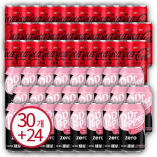 코카콜라 제로 190ml 30캔 + 닥터페퍼 제로 스트로베리크림향 350ml 24캔, 30개