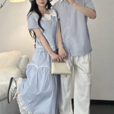 커플 시밀러룩 하와이안 원피스 웨딩촬영 티셔츠 휴양지 긴팔 패밀리룩 신혼여행 바캉스 반팔 드레스