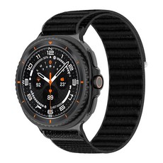 갤럭시워치8 클래식 호환 스트랩 패브릭 루프 스포츠 밴드 40mm 44mm 46mm, 블랙
