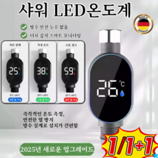 1/1+1 스마트 방수 샤워기 온도 디스플레이 온도표시 필터 샤워기, (1개)샤워기 온도 모니터(상출수)