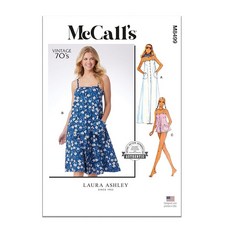 McCall's M8499H5 빈티지 1970년대 미세스 버튼 드레스 및 상의 Laura Ashley 디자인 코드 M8499 사이즈 6-8-10-12-14 329041, McCall's M8499H5 빈티지 1970년대 미세