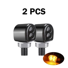 8mm 미니 오토바이 led 회전 신호 표시기 깜박이 조명 앰버 성 노출증 램프 intermitentes moto 12V 카페, 04 2pcs 2LEDS, 01 CHINA