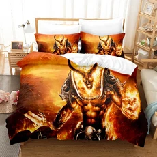 월드 오브 워크래프트 게임 3D 프린트 이불 커버 세트 킹 퀸 더블 풀 트윈 싱글 사이즈 침구 어린이 선물, 07 A