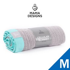 Mama Designs 英國透氣洞洞毯 薄荷藍 M號 空調被 嬰兒毯, M號-薄荷藍