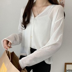 가디건 얇은 캐주얼 단추 여름 여성가디건 아우터 시스루가디건 얇은가디건