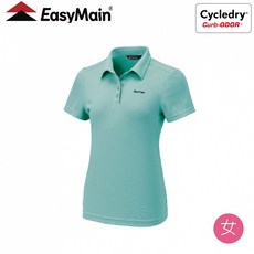 EasyMain 衣力美 台灣製造 女 調溫防臭無靜電短袖休閒衫 淺水藍