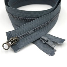 투웨이점퍼지퍼 개이빨5호 70cm (진회색) 비슬론지퍼, 1개