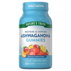 NATURE'S TRUTH 綠萃淨 修復 & 逆齡 印度補骨脂 美味熱帶風味軟糖, 1個, 120錠
