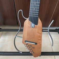 DONNER 도너 사일런트 사일런스 기타 어쿠스틱 버스킹 여행 휴대용 클래식 HUSH 1, 메이플 우드 - 로그 색상, 1개