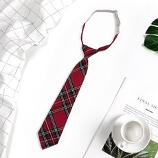 學生制服領帶 日系學生制服配飾格 格紋襯衫配件 女用男用領結 校園穿搭小物 百搭休閒配飾 #A4950紅黃格 #默認尺寸
