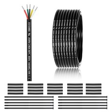 자동차 트레일러 조명 태양광 패널 연장 스피커용 18 게이지 8 도체 전선 50FT UL 2464 AWG 방향 주석 구리 연선 케이블, 16AWG-5C