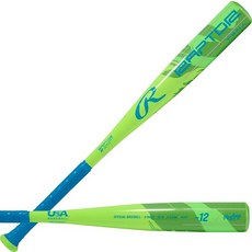 Rawlings | 2026 랩터 야구 배트 USA T볼 5.7cm(2 1/4인치) 배럴 66cm(26인치) -12 187744, 그린 / 블루