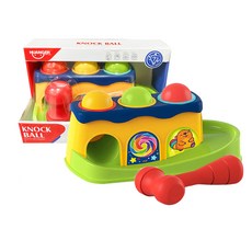 玩美 敲敲球滾滾球，寶寶忙碌球敲敲樂，軌道敲球台，手眼協調敲擊玩具, 1個, 幼兒滾球敲敲樂