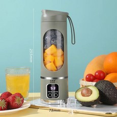 전기 과일 착즙기 믹서기 소형 컵 믹서 기계 가정용 휴대용 스무디 450ml 2 1500mAh, Green