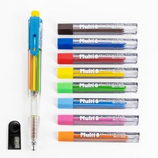 Pentel 8가지 색상 자동 필통 세트 다양한 액센트 클립 색상 8가지 색상 심 리필 및 샤프너 PH158-ST, Pentel 8가지 색상 자동 필통 세트, 다양한 액센