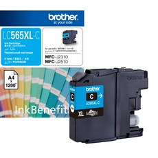 Brother 原廠墨水匣 LC569XLBK LC565XLC LC565XLM LC565XLY (黑色/彩色) 高容量, 1個, LC565XLC 藍色