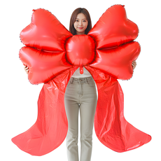 오셀러 대형 리본 풍선 파티룸 포토존 벽면 메인오브제 180cm 생일 홈파티 브라이덜샤워 이벤트 인테리어, 1개, 레드