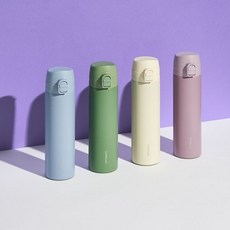 락앤락 핏 원터치 텀블러 400ml 1+1 LHC3270 192906, 슬림핏텀블러400ml 그린192906, 슬림핏텀블러400ml 바이올렛