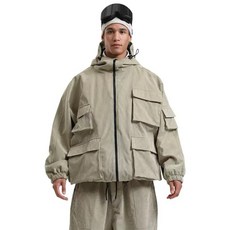 小眾設計2025新款冬季滑雪服男上衣 燈芯絨保暖寬鬆單板雙板防風防水工裝多口袋連帽滑雪服女款