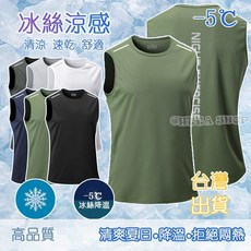 夏天男士速乾運動背心 冰絲涼感背心 吸濕排汗無袖上衣