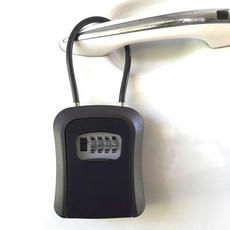 掛鎖密碼鎖鑰匙盒 掛式免安裝 小盒子軟掛繩儲物盒, 1個, 軟鉤 608 半合金材質  黑色