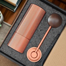 手搖磨豆機手磨咖啡機咖啡豆研磨機手動咖啡研磨器磨粉手搖咖啡機, 1個, 【CNC-內調節/全網紋】橙色-5星鋼芯+毛刷