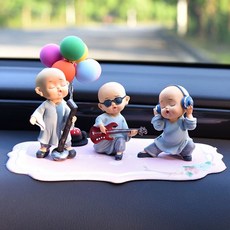 차량용인형 피규어 동자승 인형 소품 차량 장식 스님 자동차, J. 밴드 리틀 몽크 컬러 풍선