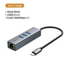 CABLETIME 노트북 인터넷 USB 네트워크 카드용 C-이더넷 LAN 어댑터 1000Mbps RJ45 허브 C412, [01] USB3.0 LAN Adapter, 1개
