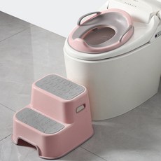 嬰兒童馬桶圈大號坐便器男孩女寶寶專用坐墊便盆蓋梯小孩厠所家用, 粉黛坐便圈+階梯凳