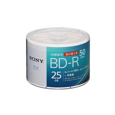 소니(SONY) 블루레이 디스크 BD‑R 25GB (한 장당 지상파 디지털 약 3시간) 1회 녹화용 50매입 4배속 복제 지원 케이스 없음 50BNR1VJPB4