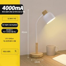 휴대용독서등 공부방 탁상 붙착형 미니 침대스탠드 가벼운 책상등 USB, 7W 터치 조절가능