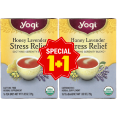 1+1 요기티 스트레스 릴리프 허니 라벤더 카페인 무함유 티백 29g / 해외직구 미국정품, 2개