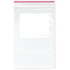 Minigrip Red Line 4\" x 6\" (Pack of 200) 2 Mil with White-Block Zipper Reclosable Plastic Bags 241, 200