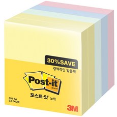 3M 포스트잇 노트 654-5A 알뜰팩, 상세내용표시