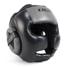 복싱 헤드기어 페이스 격투 장비 스포츠 권투 스파링 보호 마스크, L, 블랙그레이얼굴안전, 1개
