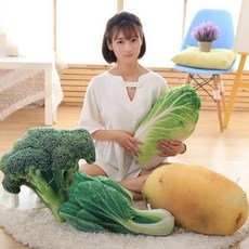葉子小舖 仿真蔬菜抱枕 青江菜 生薑, 仿真花椰菜