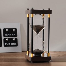 Equator 클래식 모래시계 샌드아트 모래멍 사우나 시계 인테리어소품 15분, 블랙