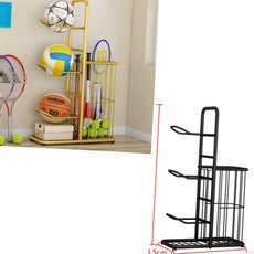 볼정리대 축구공 보관 진열 보관대 볼캐리어 수납 정리함 가정용 3단 골드 금색