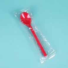 머스코 숟가락 디저트 시리얼 스푼 다용도, 1개, 롱 레드독립100개